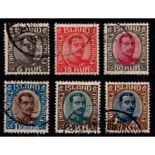 1920 Island - Christian X - AFA 87, 89, 95-98 - Diverse mærker.